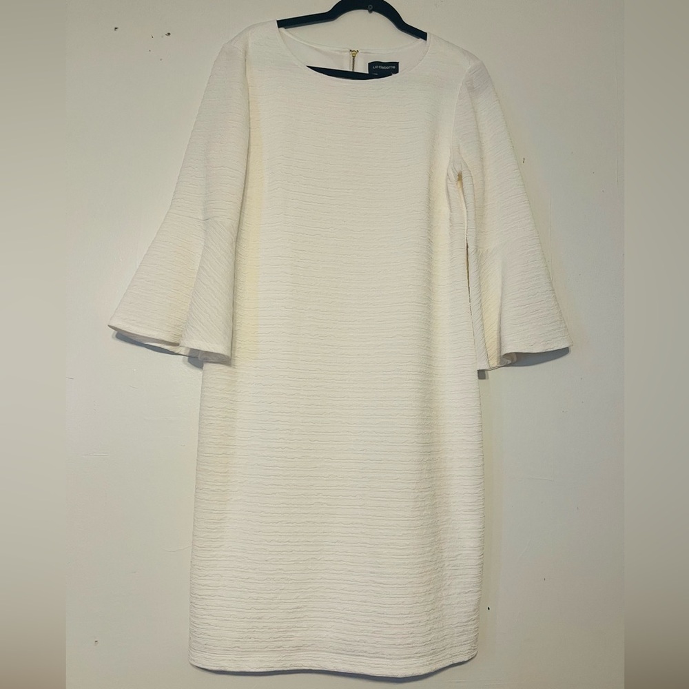 Liz Claiborne Cream Long Sleeve Dress